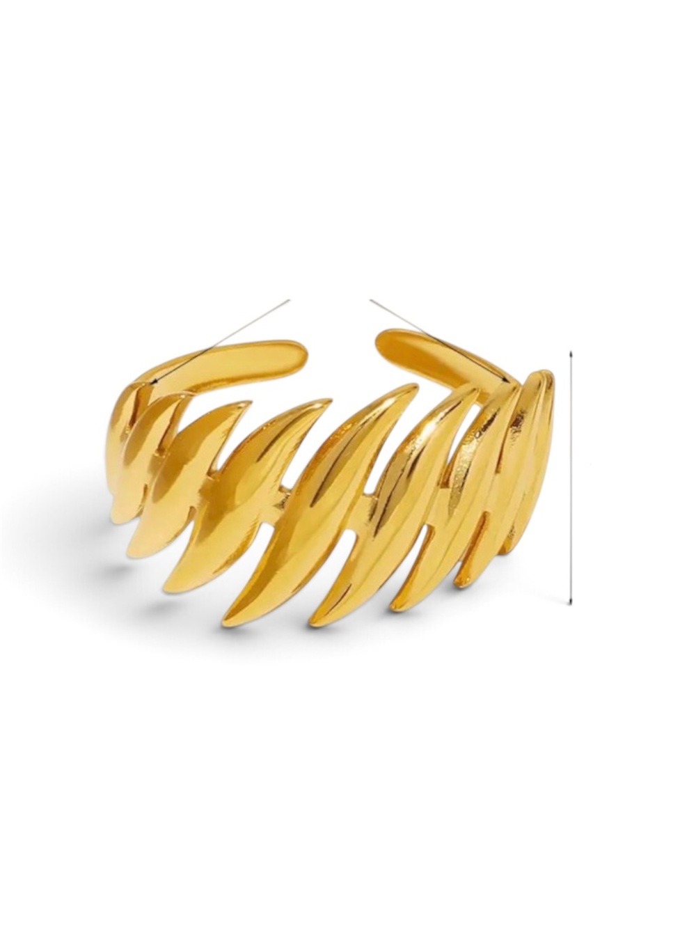 18k Gold plated Leaf Motif Adjustable Ring - Women Jewelry